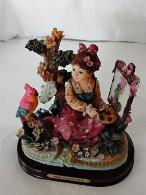 Vtg Meerchi MRH Hand-Painted Girl Figurine Sculpture in Pink and Multicolor